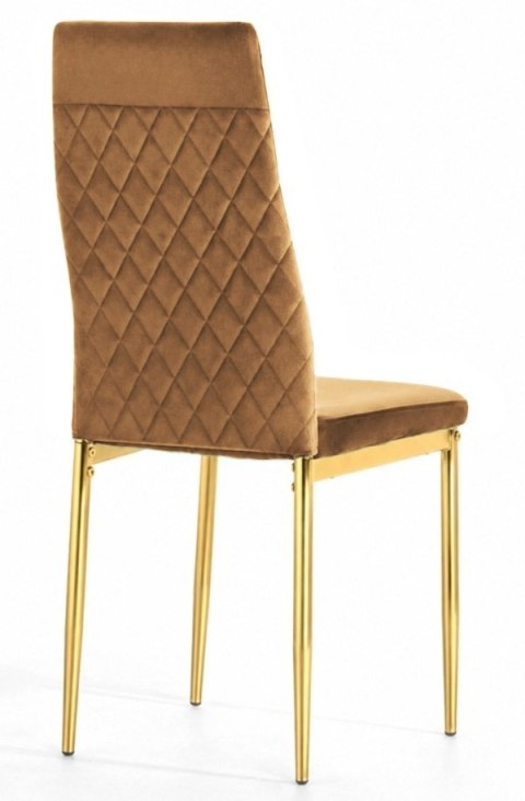 Krzesło tapicerowane VALVA CARO VELVET TRUFLE GOLD