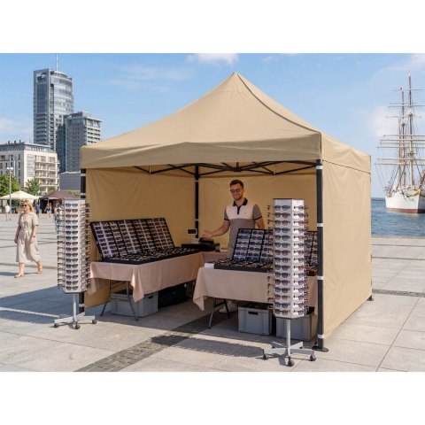 Pawilon ogrodowy 3 scianki 3 x 3m beżowy Plonos