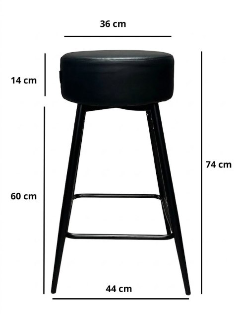 Krzesło barowe ASTI AVA BLACK PU hoker BAR