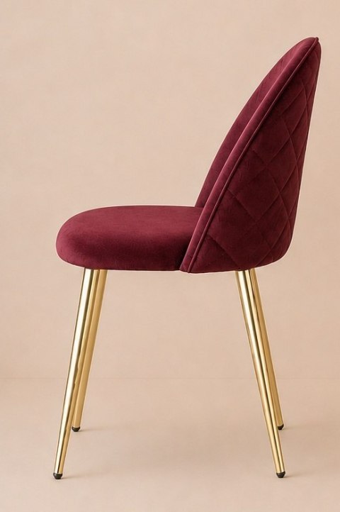 Krzesło tapicerowane GLORIA BURGUNDY VELVET GOLD