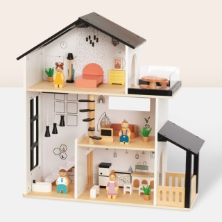 TOOKY TOY Drewniana Rezydencja dla Lalek 25 Elementów