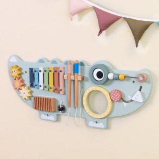 TOOKY TOY Drewniana Tablica Manipulacyjna Krokodyl 3 el.