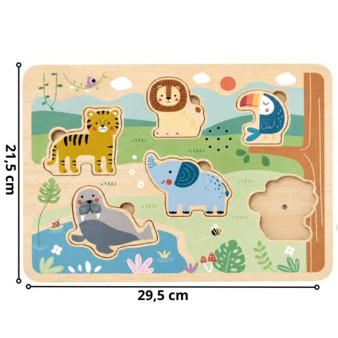 TOOKY TOY Drewniane Interaktywne Puzzle Zwierzątka