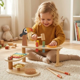 TOOKY TOY Edukacyjny Stolik Muzyczny -Tukan