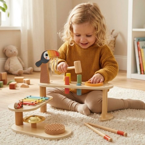 TOOKY TOY Edukacyjny Stolik Muzyczny -Tukan