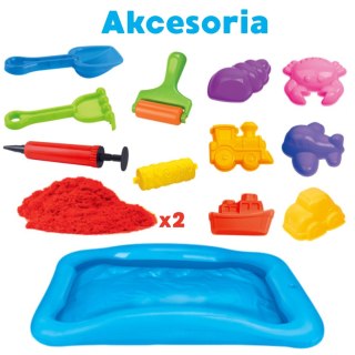 WOOPIE Magiczny Piasek Kinetyczny Zestaw Basen Foremki 3+