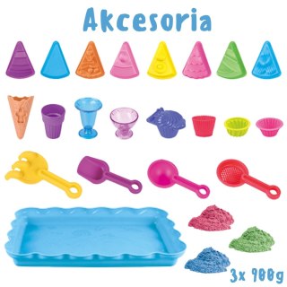 WOOPIE SAND FAIRY Piasek Kinetyczny Zestaw Lodziarnia Desery 24el