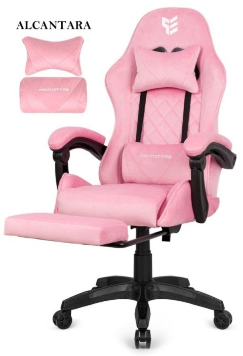 Fotel obrotowy gamingowy XL POKER PRO PINK SWEET ALCANTARA II GATUNEK