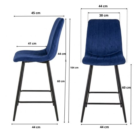 Krzesło barowe AVA AURORA BAR VELVET NICE hoker