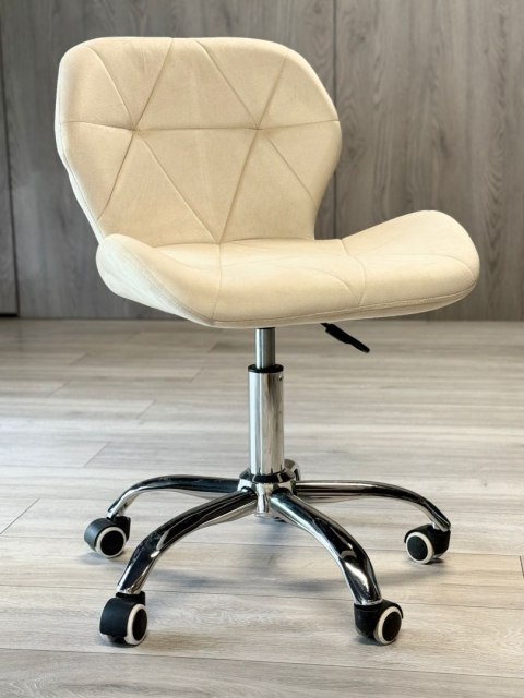 Krzesło obrotowe VASTO OFFICE VELVET CREAM SILVER