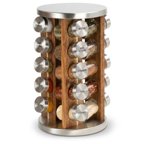 Stojak na przyprawy ROTOR obrotowy naturalny silver