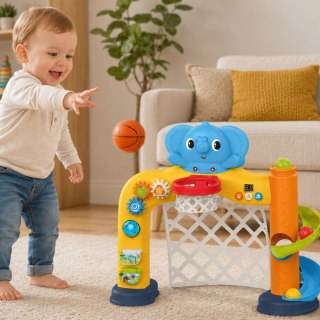 WOOPIE BABY Interaktywne Centrum Sportowe 2w1: Bramka i Kosz ze Słonikiem