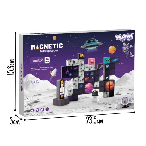WOOPIE Magnetyczne Kostki Konstrukcyjne Kosmos 74 el.