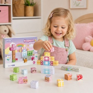Woopie Klocki Magnetyczne Kostki 48 el Montessori Edukacyjna Układanka 3D