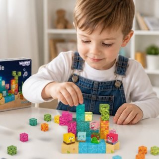 Woopie Klocki Magnetyczne Kostki 54 el Montessori Ocean Układanka Gra 3D