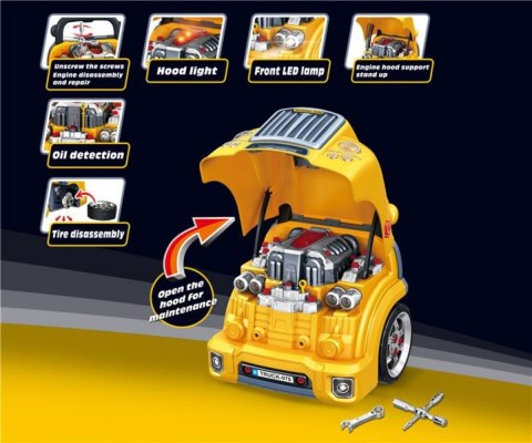 Zestaw mechanik warsztat silnik rozkręcalny N-Gine żółty