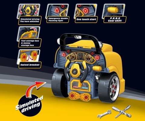 Zestaw mechanik warsztat silnik rozkręcalny N-Gine żółty