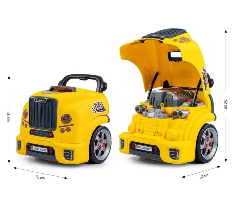 Zestaw mechanik warsztat silnik rozkręcalny N-Gine żółty