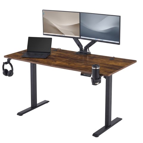 Biurko gamingowe SHADOW GAMER RUSTIC elektryczne 140 cm