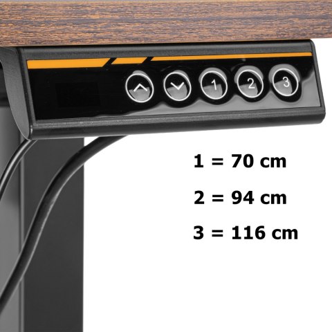 Biurko gamingowe SHADOW GAMER RUSTIC elektryczne 140 cm