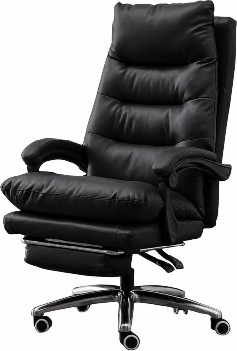 Fotel obrotowy do gabinetu WALIOR BLACK LEATHER PRO