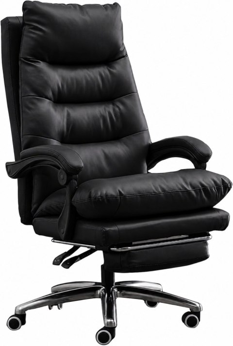 Fotel obrotowy do gabinetu WALIOR BLACK LEATHER PRO