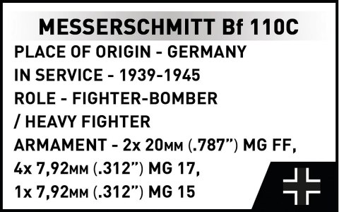 Klocki Messerschmitt BF 110C 578 klocków