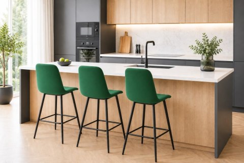 Krzesło barowe AVA AURORA BAR VELVET GREEN hoker