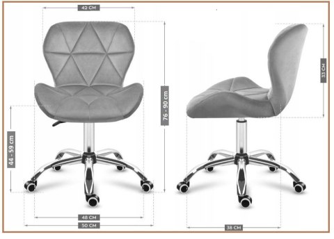 Krzesło obrotowe VASTO OFFICE VELVET CREAM SILVER
