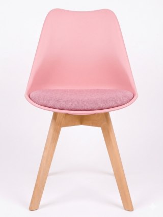 Krzesło skandynawskie MONZA PINK + PINK FABRIC II