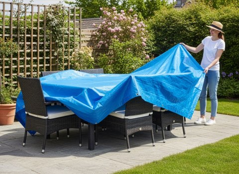 Plandeka 6x8m niebieska GRENTO 50GSM