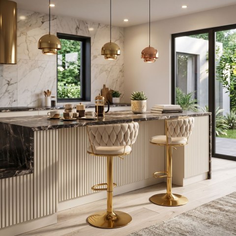 Hoker barowy Tresso Gold beżowy Velvet