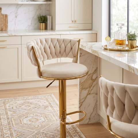Hoker barowy Tresso Gold beżowy Velvet