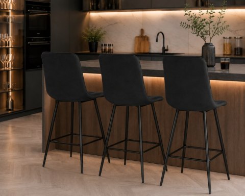 Krzesło barowe AVA BORGO BAR VELVET BLACK hoker