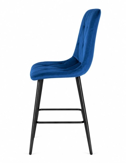 Krzesło barowe AVA BORGO BAR VELVET BLUE hoker