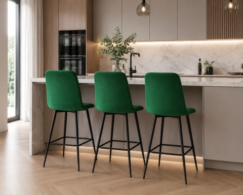 Krzesło barowe AVA BORGO BAR VELVET GREEN hoker