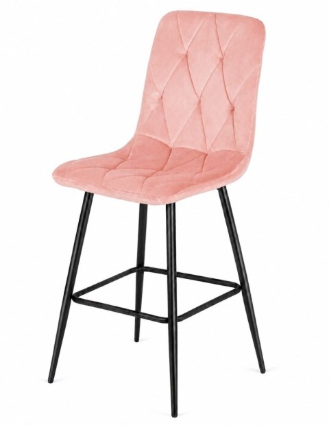 Krzesło barowe AVA BORGO BAR VELVET PINK hoker