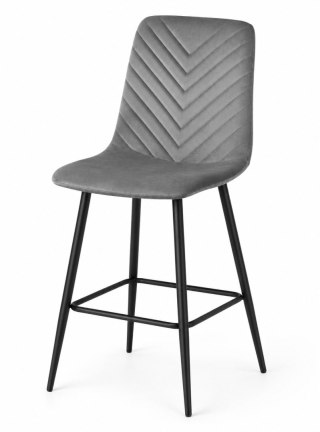 Krzesło barowe AVA TRIO BAR VELVET DARK GREY hoker