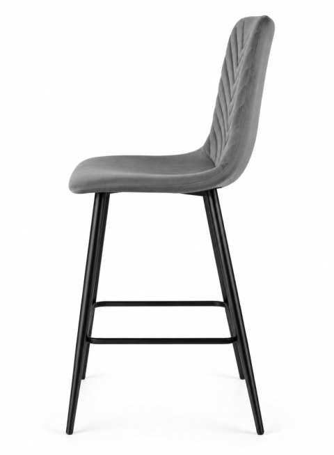 Krzesło barowe AVA TRIO BAR VELVET DARK GREY hoker