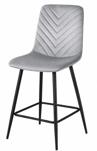 Krzesło barowe AVA TRIO BAR VELVET LIGHT GREY hoker