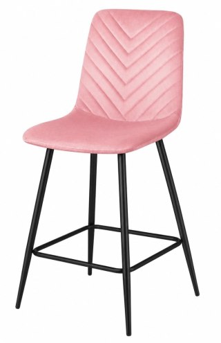 Krzesło barowe AVA TRIO BAR VELVET PINK hoker