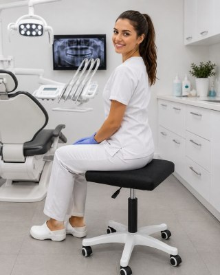 Krzesło obrotowe MEDIC OFFICE BLACK MESH MILK