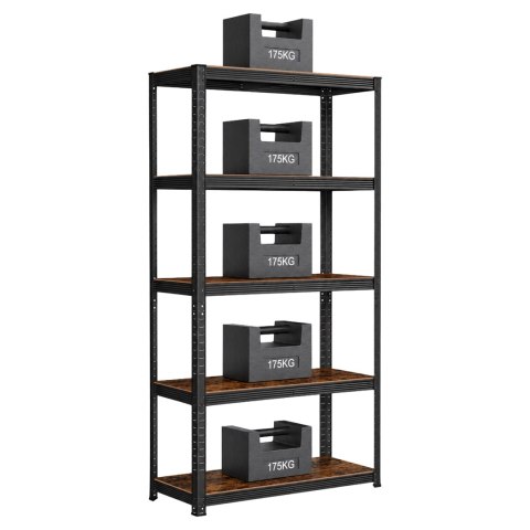 Regał magazynowy 5 poziomów loftowy 875 kg 180 x 90 x 40 cm