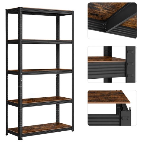 Regał magazynowy 5 poziomów loftowy 875 kg 180 x 90 x 40 cm
