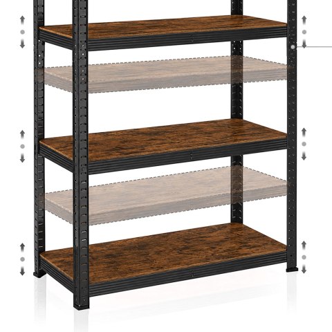 Regał magazynowy 5 poziomów loftowy 875 kg 180 x 90 x 40 cm