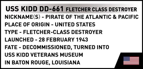 Klocki USS Kidd DD-661