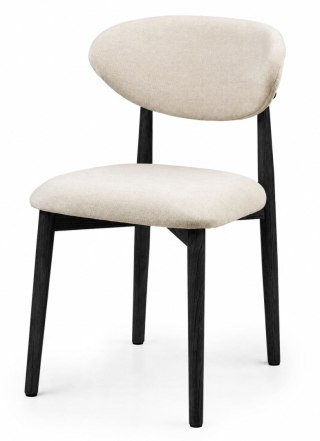 Krzesło tapicerowane LUCCA BEIGE FABRIC BLACK WOOD