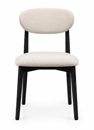 Krzesło tapicerowane LUCCA BEIGE FABRIC BLACK WOOD