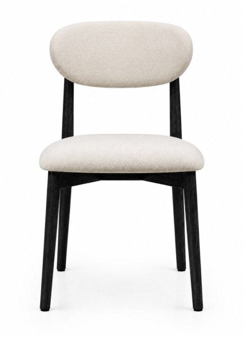 Krzesło tapicerowane LUCCA BEIGE FABRIC BLACK WOOD
