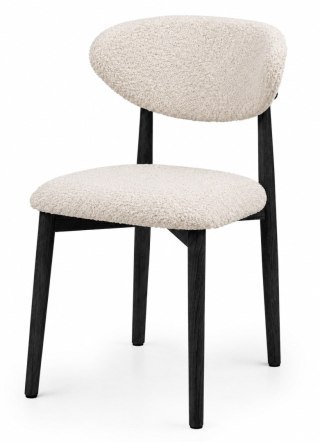 Krzesło tapicerowane LUCCA BOUCLE BEIGE BLACK WOOD